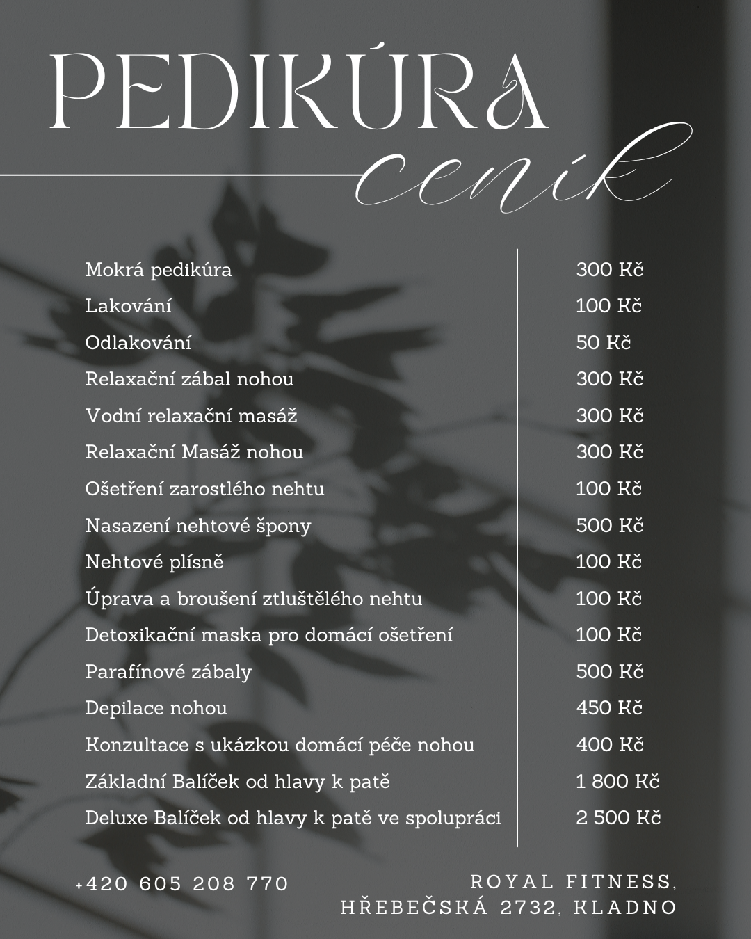 Pedikúra v Royal Fitness