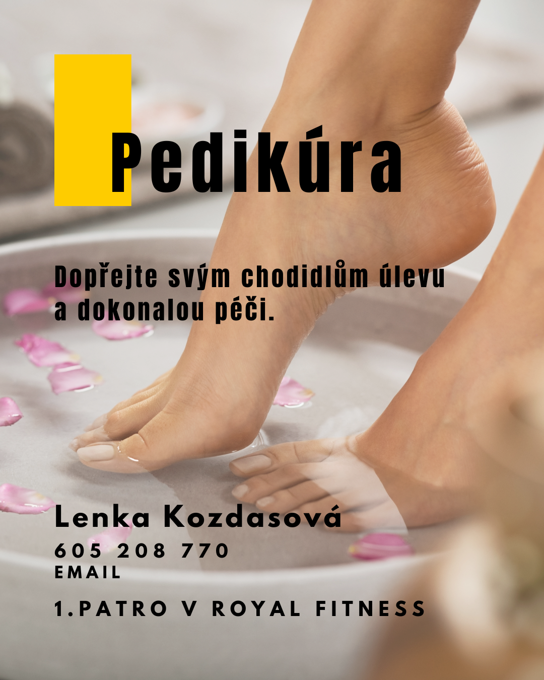 Pedikúra v Royal Fitness 